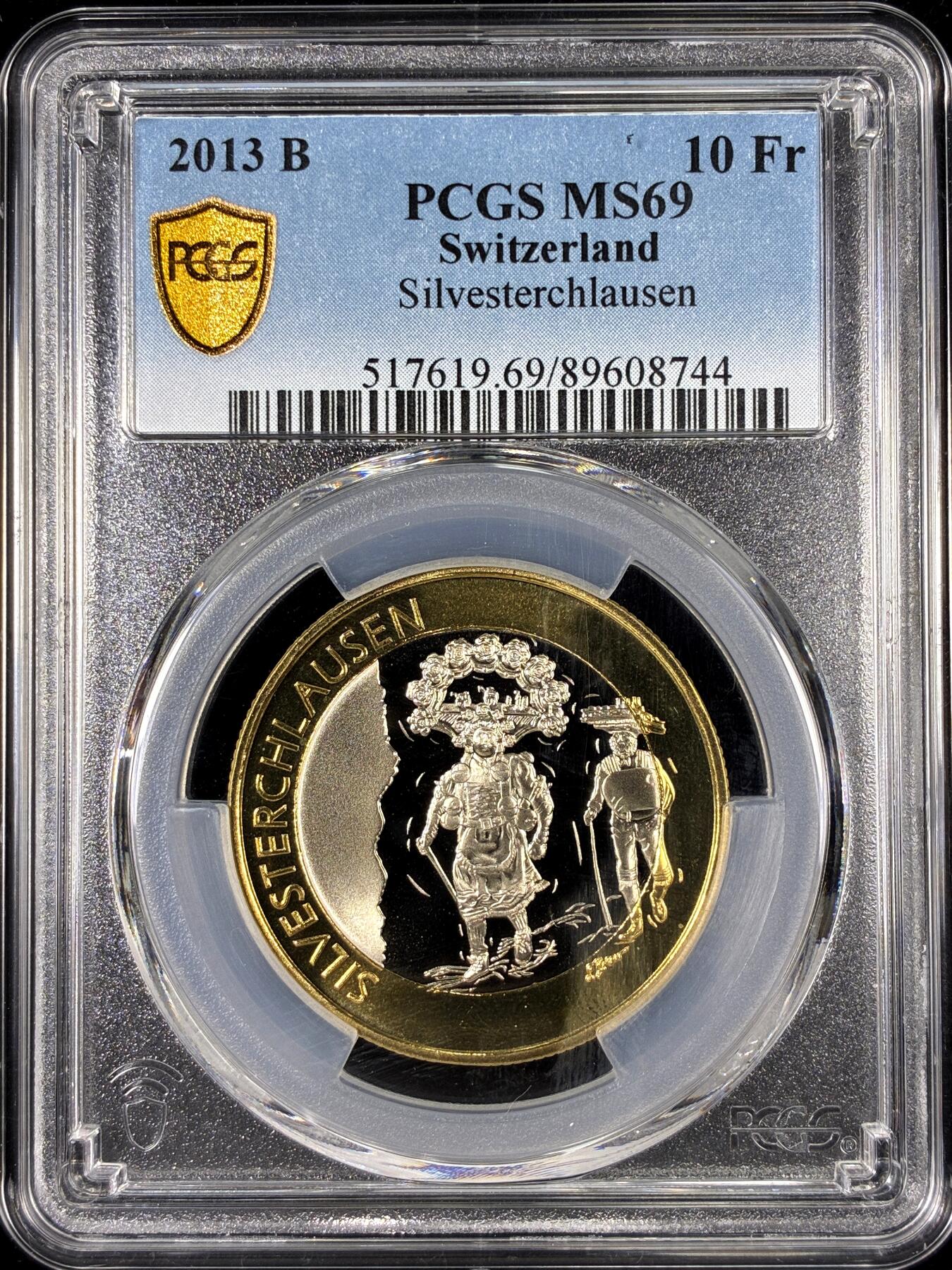 【雨安】【直播拍卖】【第0126期-评级币章】2026-01-24 周六 19:30 [评级现代] Switzerland 瑞士 10法郎 2013年 新年化妆巡游  PCGS-MS69