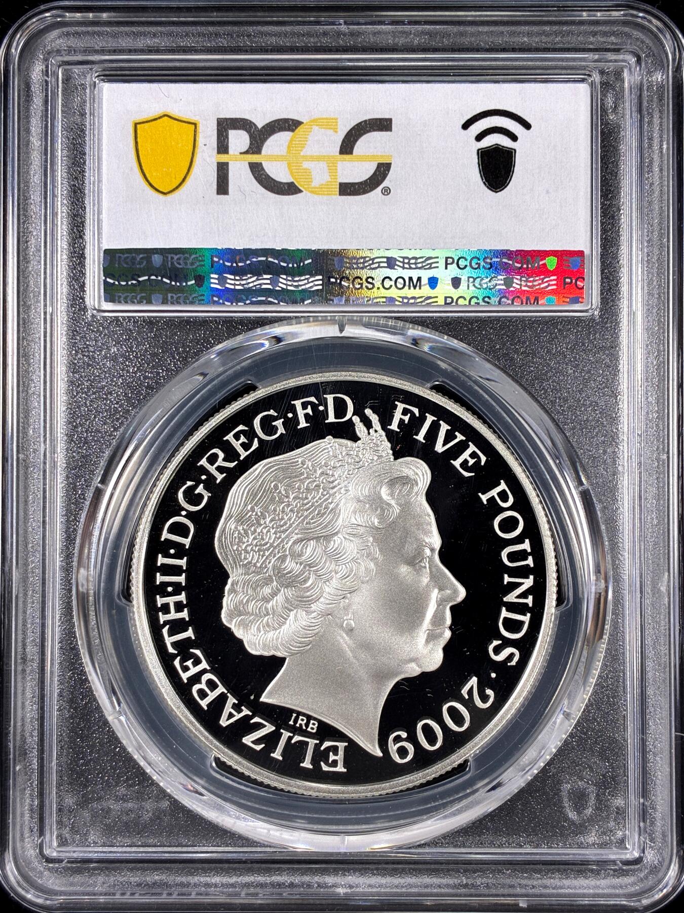 【雨安】【直播拍卖】【第0126期-评级币章】2026-01-24 周六 19:30 [评级现代] Great Britain 英国 5镑 2009年 伦敦奥运会-艾萨克·牛顿雕塑 PCGS-PR69DCAM 精制币