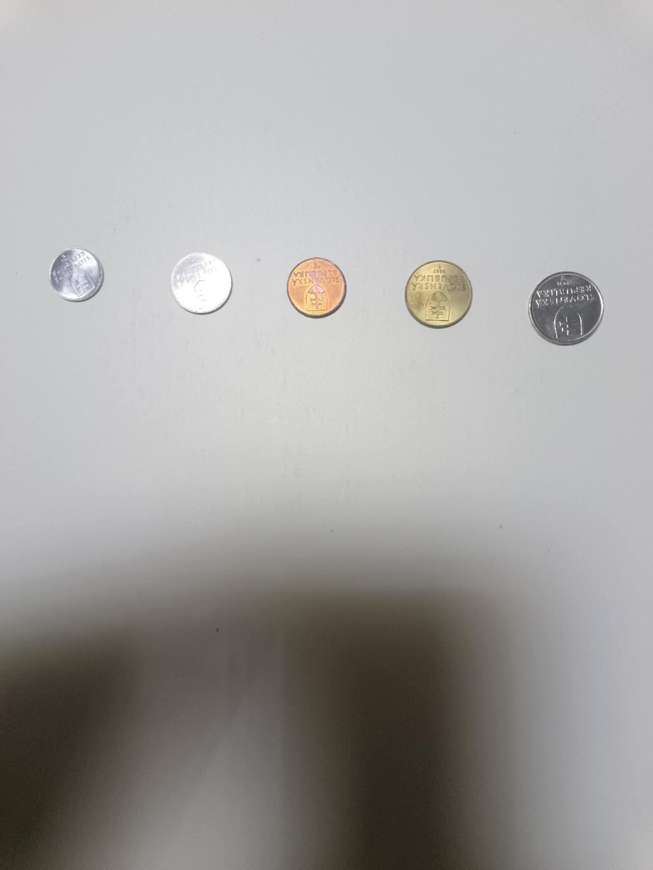 【20260122】非全新纸币和硬币第328场 斯洛伐克5枚硬币小全套