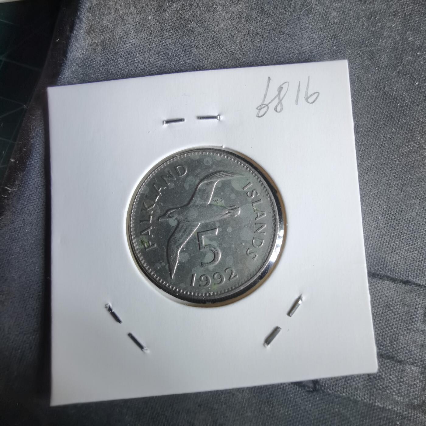 沼泽如烟--第968场 福克兰1992年5便士