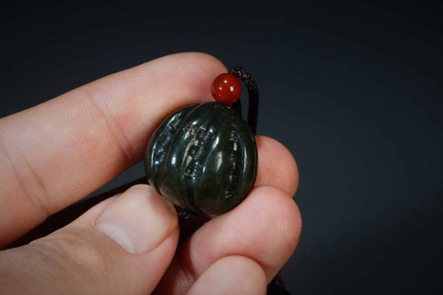 上海都达杂项专场五（全场包邮） 天然和田玉青玉核桃吊坠挂件 附鉴定证书87-52