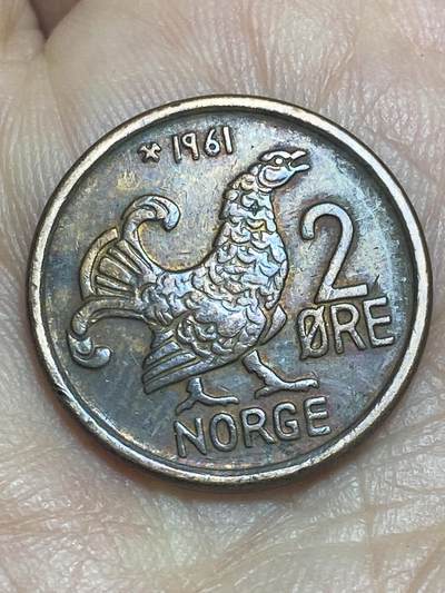 2026年第十二场(总第一百八十一场）外国好品散币场(免佣金) - 挪威🇳🇴1961年2欧尔(奥拉夫五世第二版)