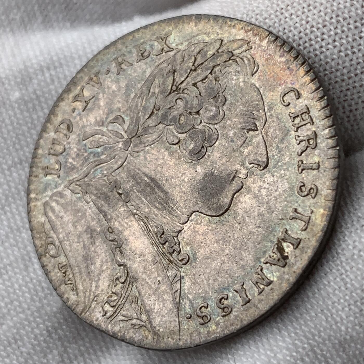 掌中浮雕-藏着的欧洲第050场 1753年法国路易十五银质代币，28.66mm，7.93g