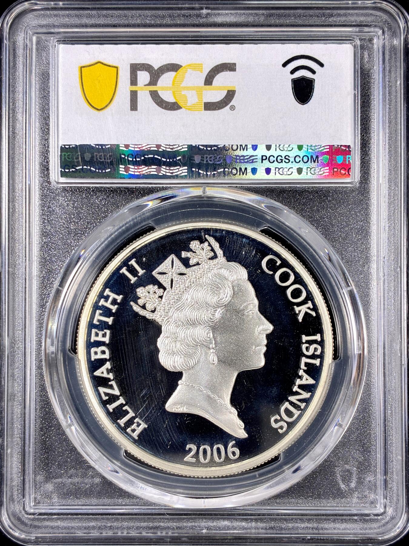 【雨安】【直播拍卖】【第0126期-评级币章】2026-01-24 周六 19:30 [评级现代] Cook Island 库克群岛 10元 2006年 英国皇家战舰邦蒂号 PCGS-PR69DCAM 精制币