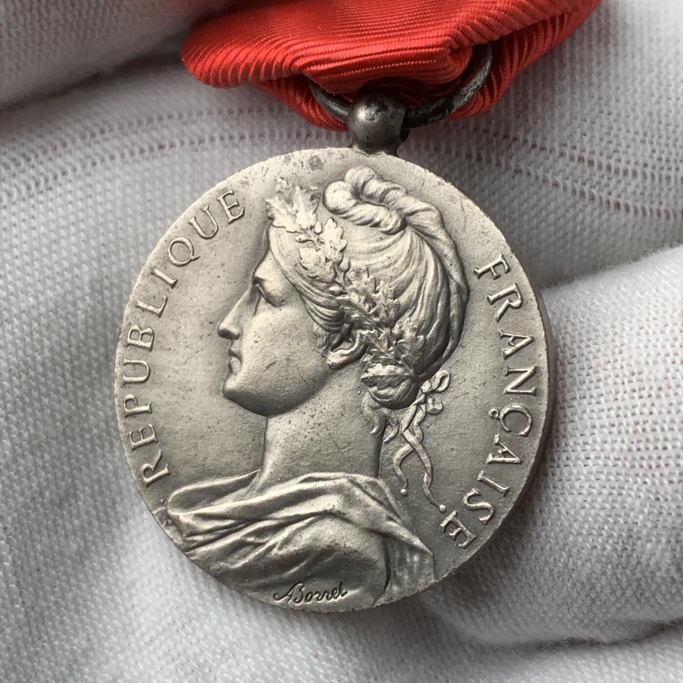 掌中浮雕-藏着的欧洲第050场 法国玛丽安娜银质奖章，章体直径27mm，9.5g