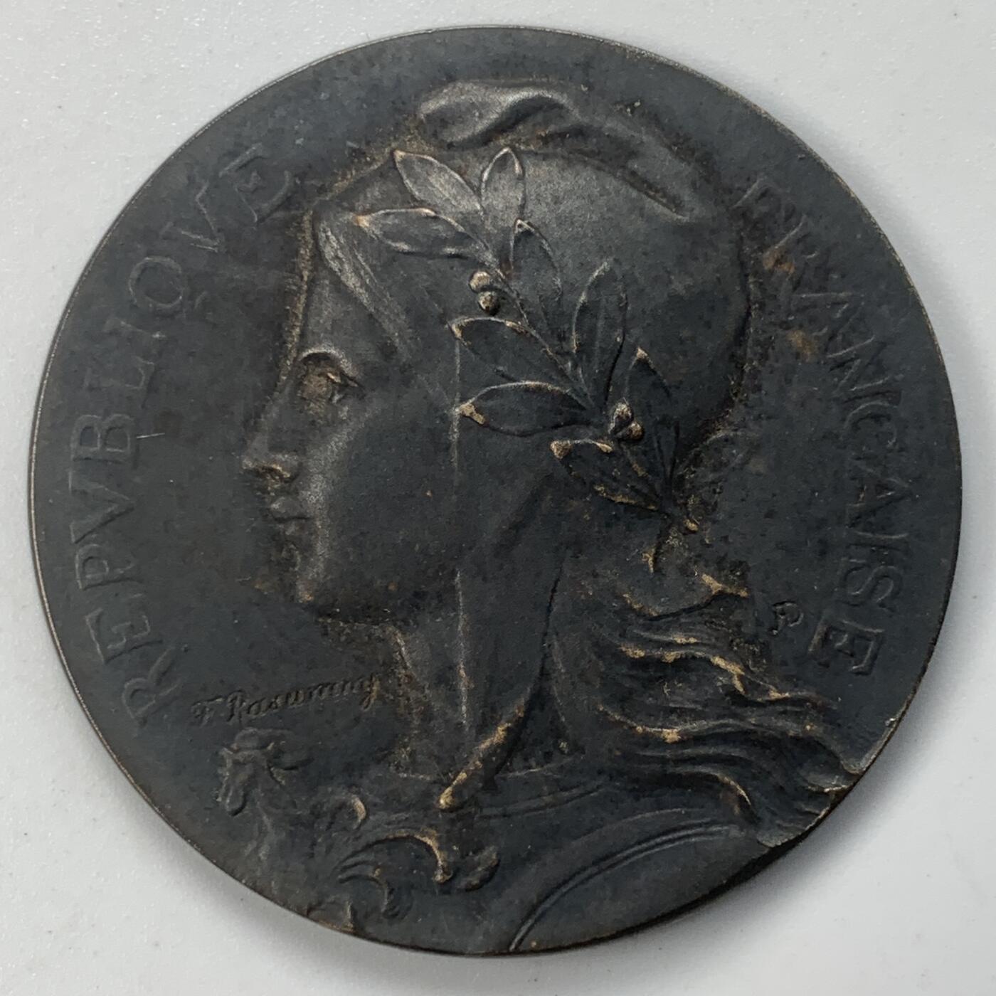 掌中浮雕-藏着的欧洲第050场 法国安德尔-卢瓦尔省希农地区的农业展览会银章，36mm，18.86g