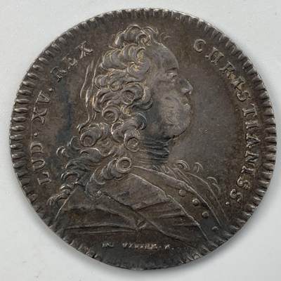 掌中浮雕-藏着的欧洲第050场 - 路易十五法国鲁昂市银质代币，30.5mm，8.1g