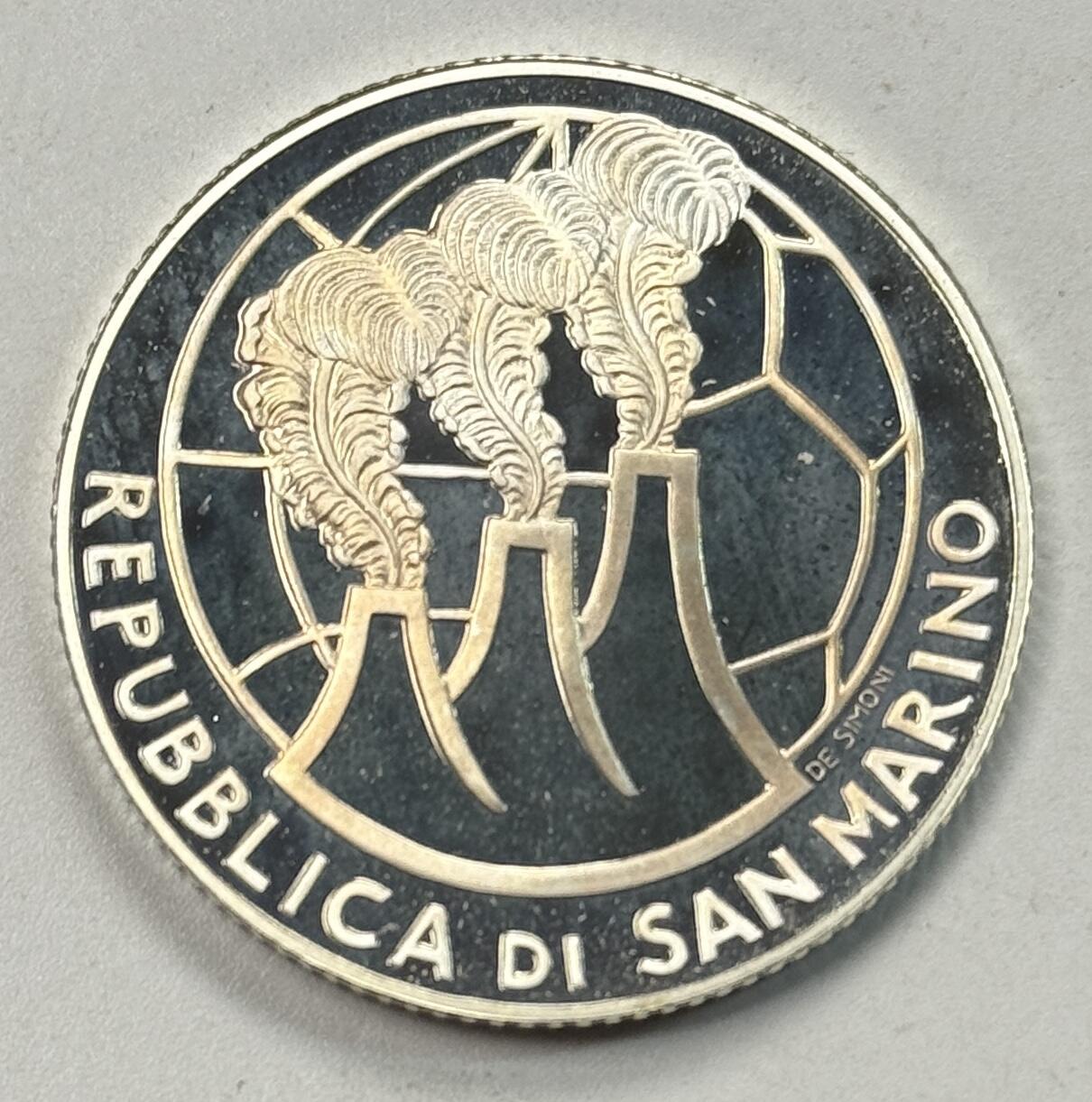 S&S Numismatic世界钱币-拍卖 第119期  圣马力诺2004年 德国足球世界杯 5欧元精制纪念银币 18克925银