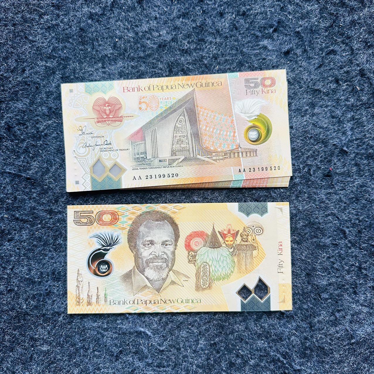 🇵🇬2602 ¥ ¥巴新2024年20基纳新签名，2025年50基纳纪念钞无47，2023年50基纳AA首发冠 巴新2023年50基纳塑料钞，纪念钞，AA首发冠（第一次出现AA首发冠）AA23 199520