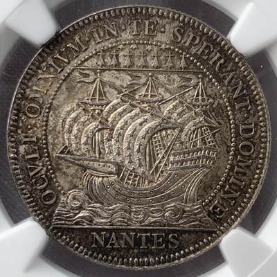 掌中浮雕-藏着的欧洲第050场 - NGC MS64 ：法国南特市商会银章，32mm
