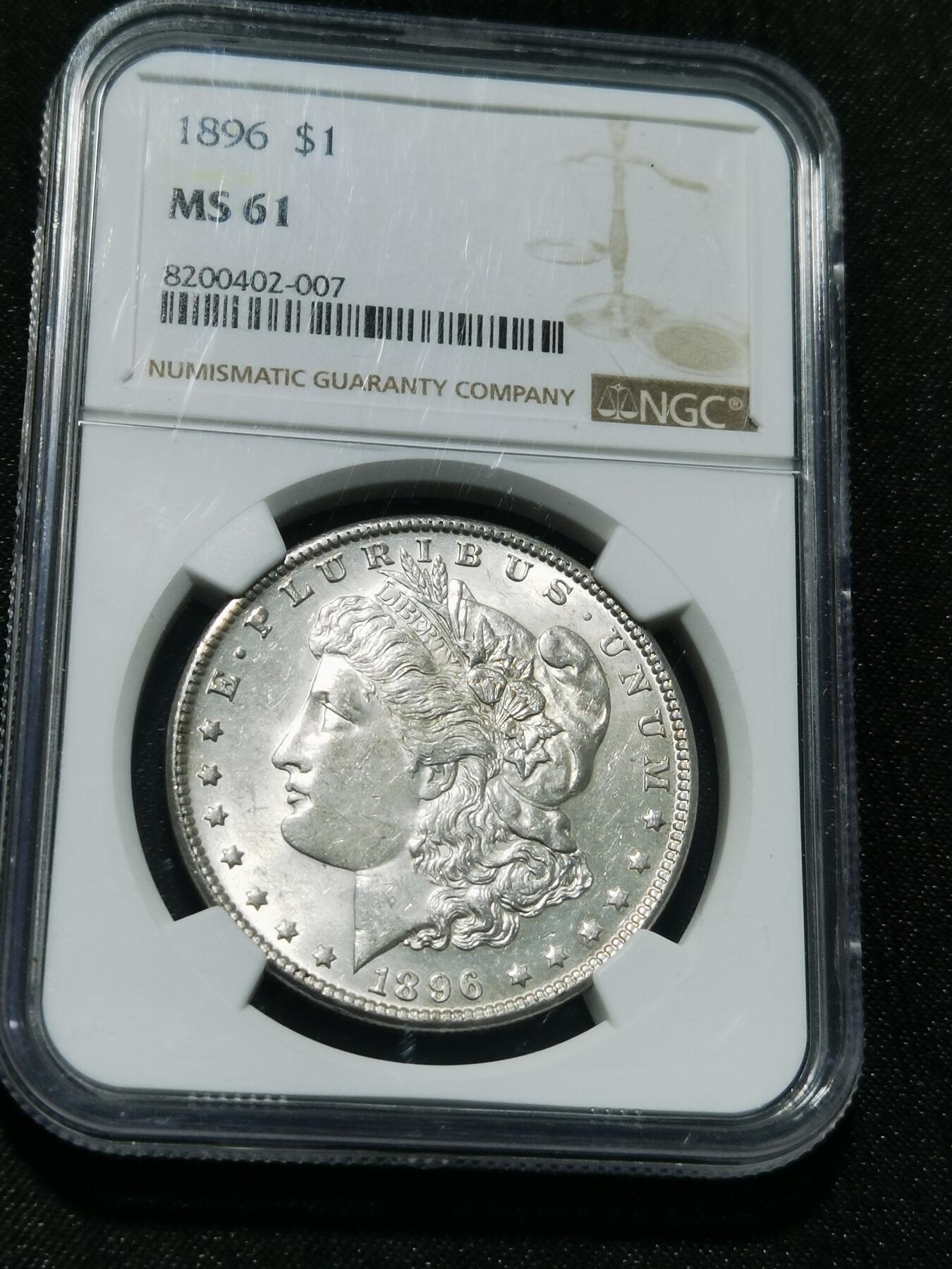 天下钱庄专场欢迎参拍 NGC MS61 1896美国摩根一美元银币