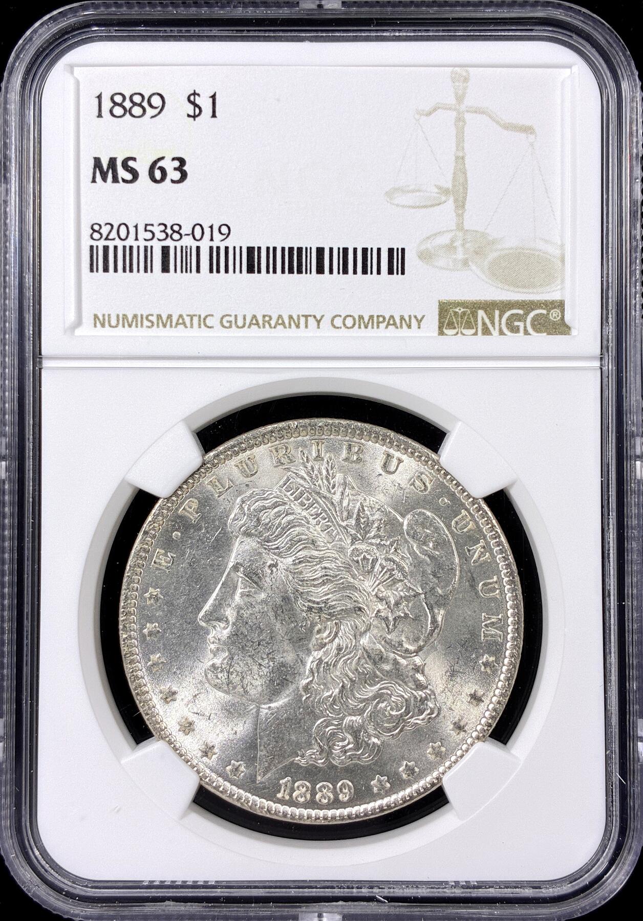 【雨安】【直播拍卖】【第0126期-评级币章】2026-01-24 周六 19:30 [评级美洲] USA 美国 1美元 (1878-1921) 摩根 1889年  NGC-MS63 光度极佳