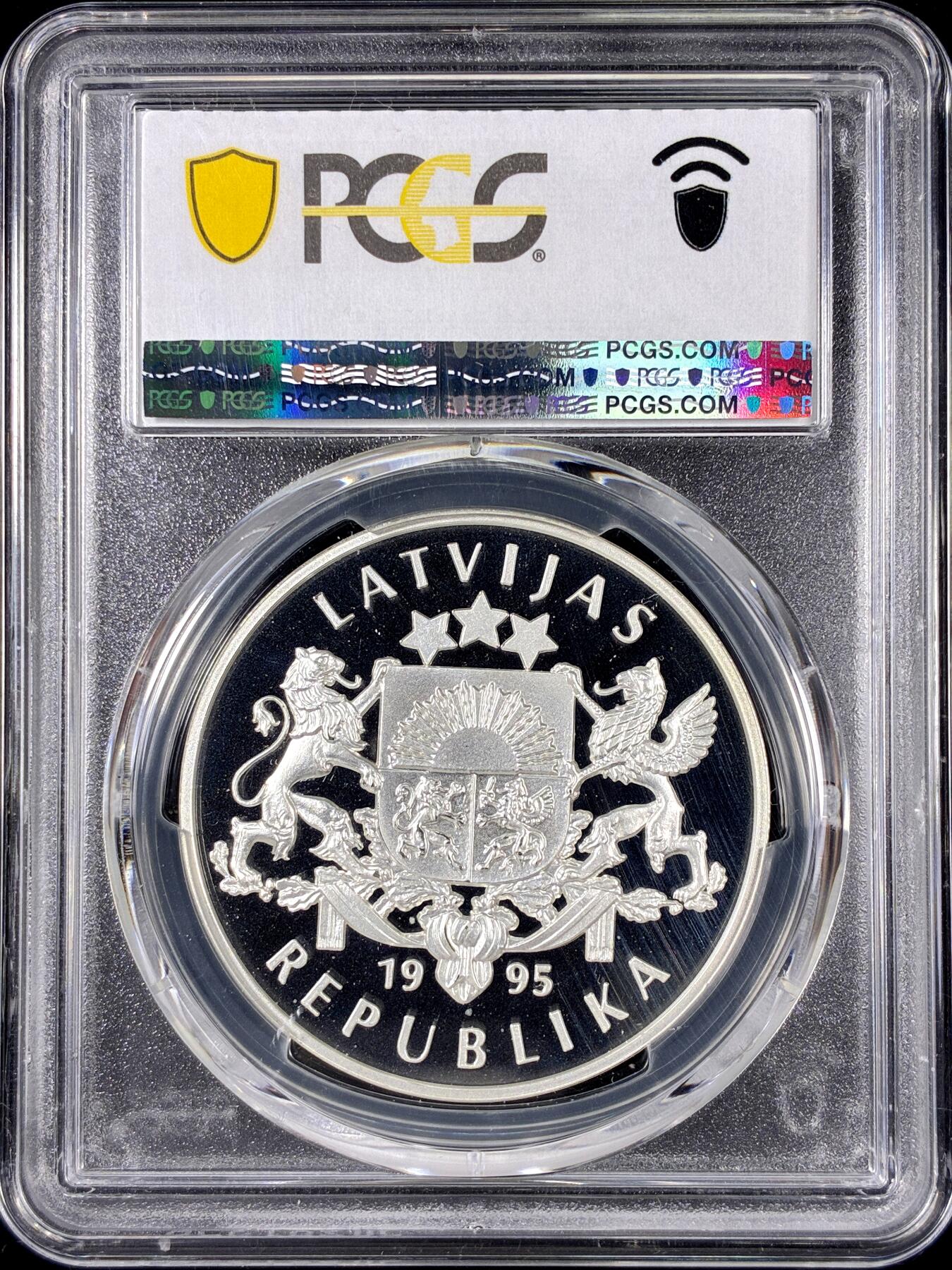 【雨安】【直播拍卖】【第0126期-评级币章】2026-01-24 周六 19:30 [评级现代] Latvia 拉脱维亚 10拉特 1995年 帆船 PCGS-PR69DCAM 精制币