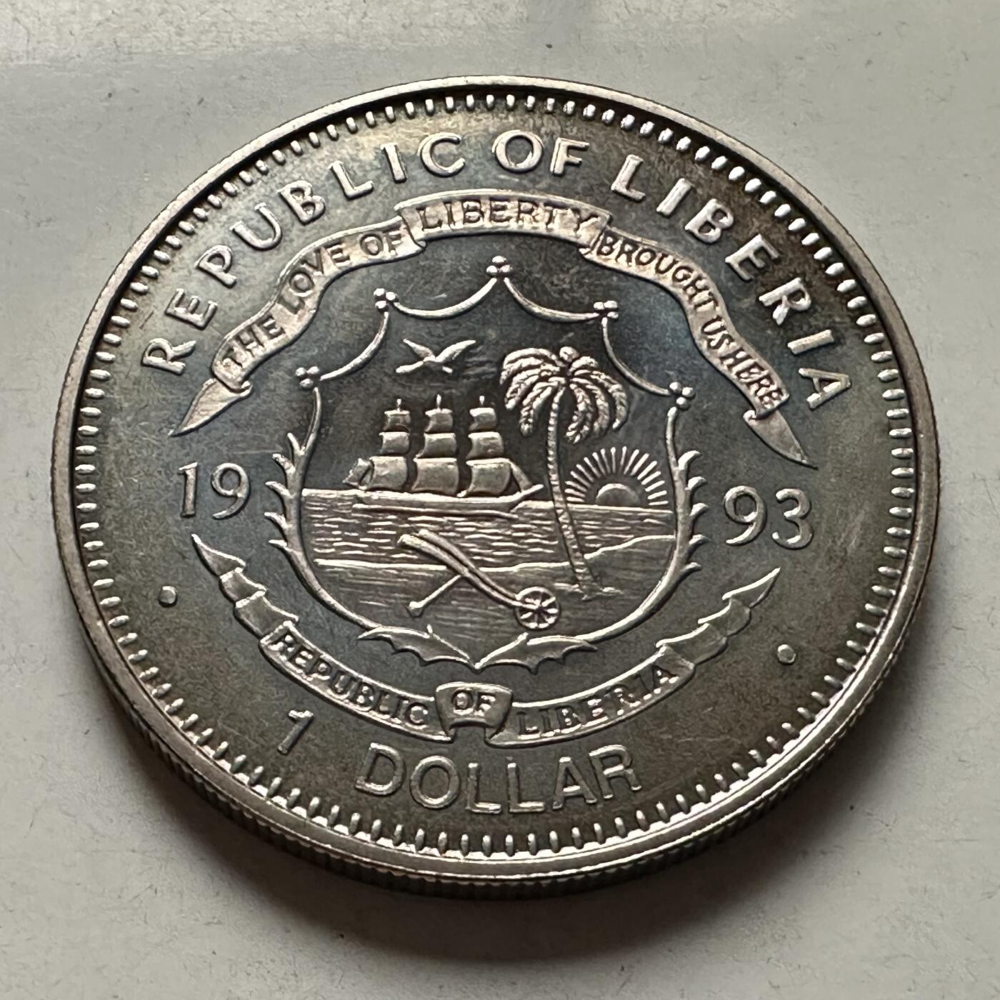 🌹外币初藏🌹🐯2026年第10场  每周二四六晚8️⃣点 接代拍 利比里亚1993年恐龙系列克朗纪念币 冠龙