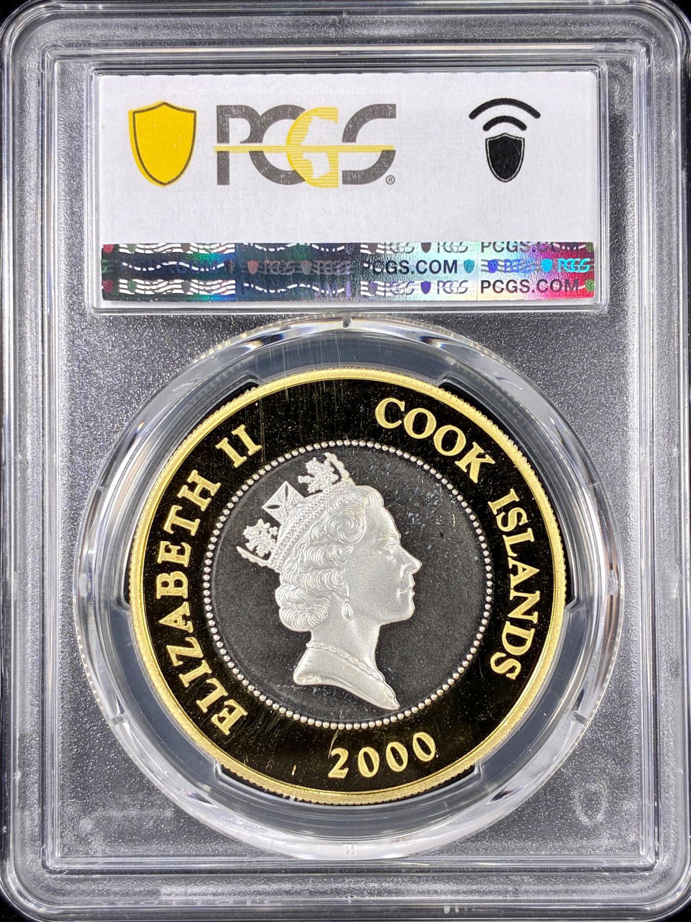 【雨安】【直播拍卖】【第0126期-评级币章】2026-01-24 周六 19:30 [评级现代] Cook Island 库克群岛 5元 2000年 王太后 PCGS-PR68DCAM 精制币