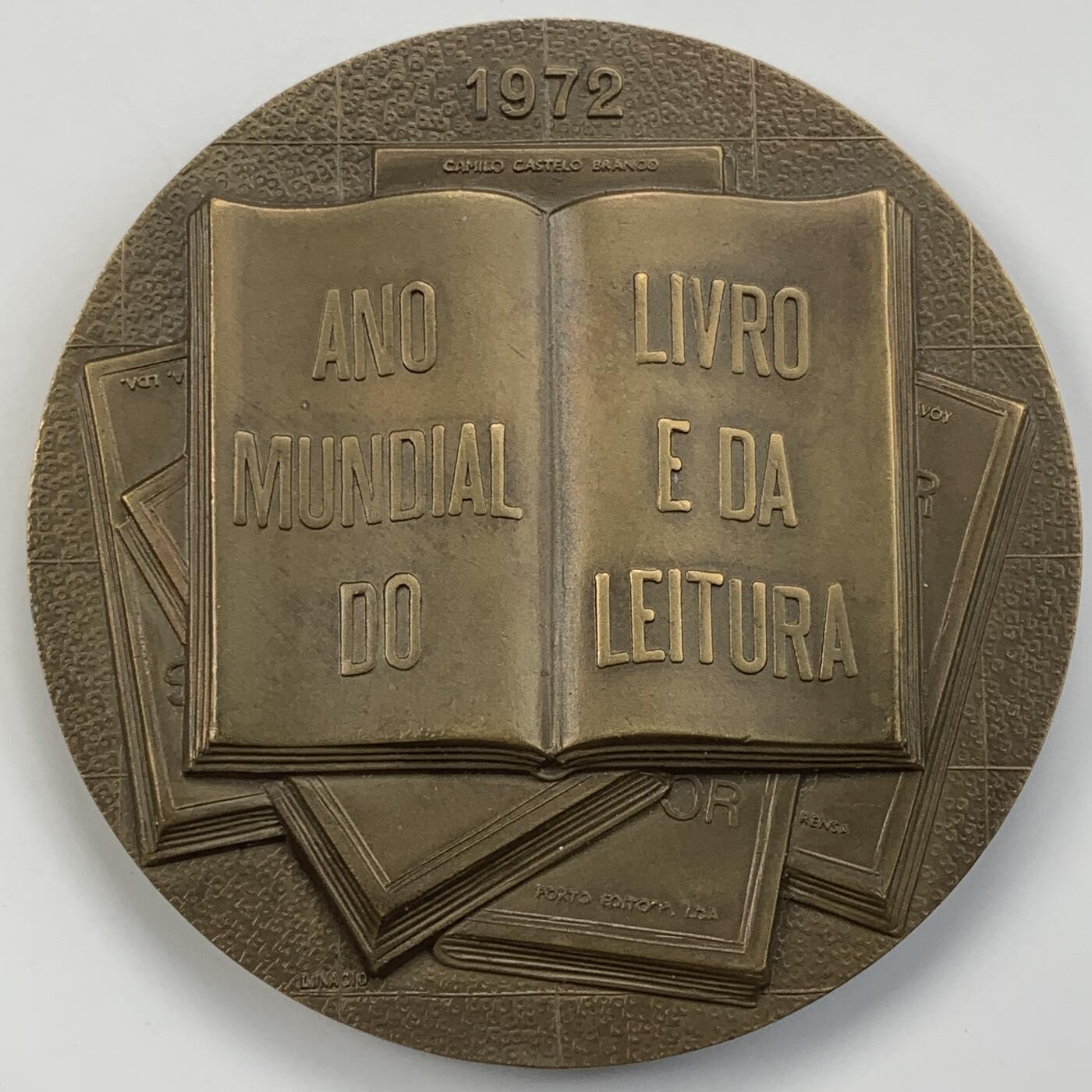 掌中浮雕-藏着的欧洲第050场 1972年葡萄牙读书大铜章，80mm，270g，238/500