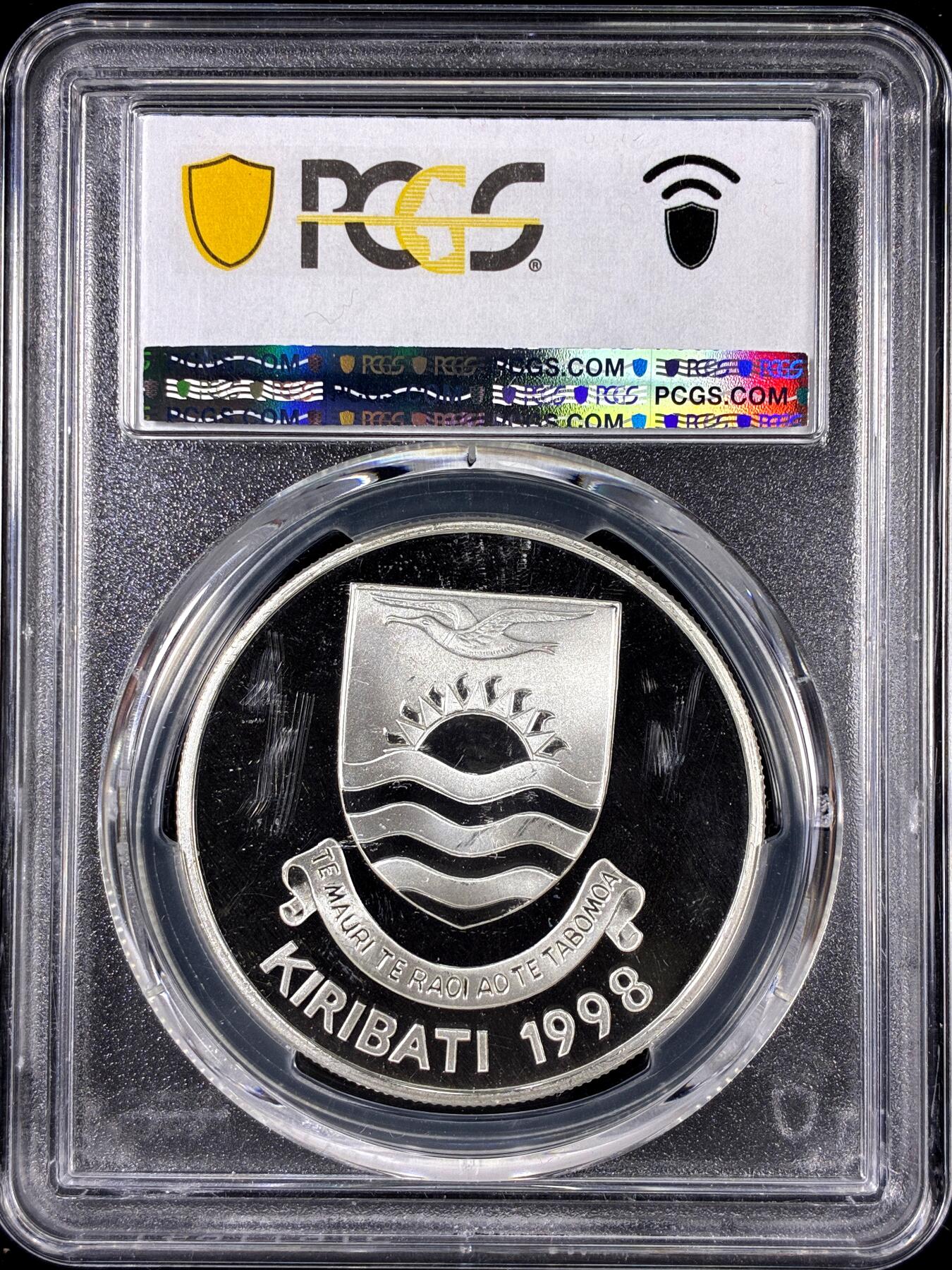 【雨安】【直播拍卖】【第0126期-评级币章】2026-01-24 周六 19:30 [评级现代] Kiribati 基里巴斯 5元 1997年 查尔斯 PCGS-PR67DCAM 精制币