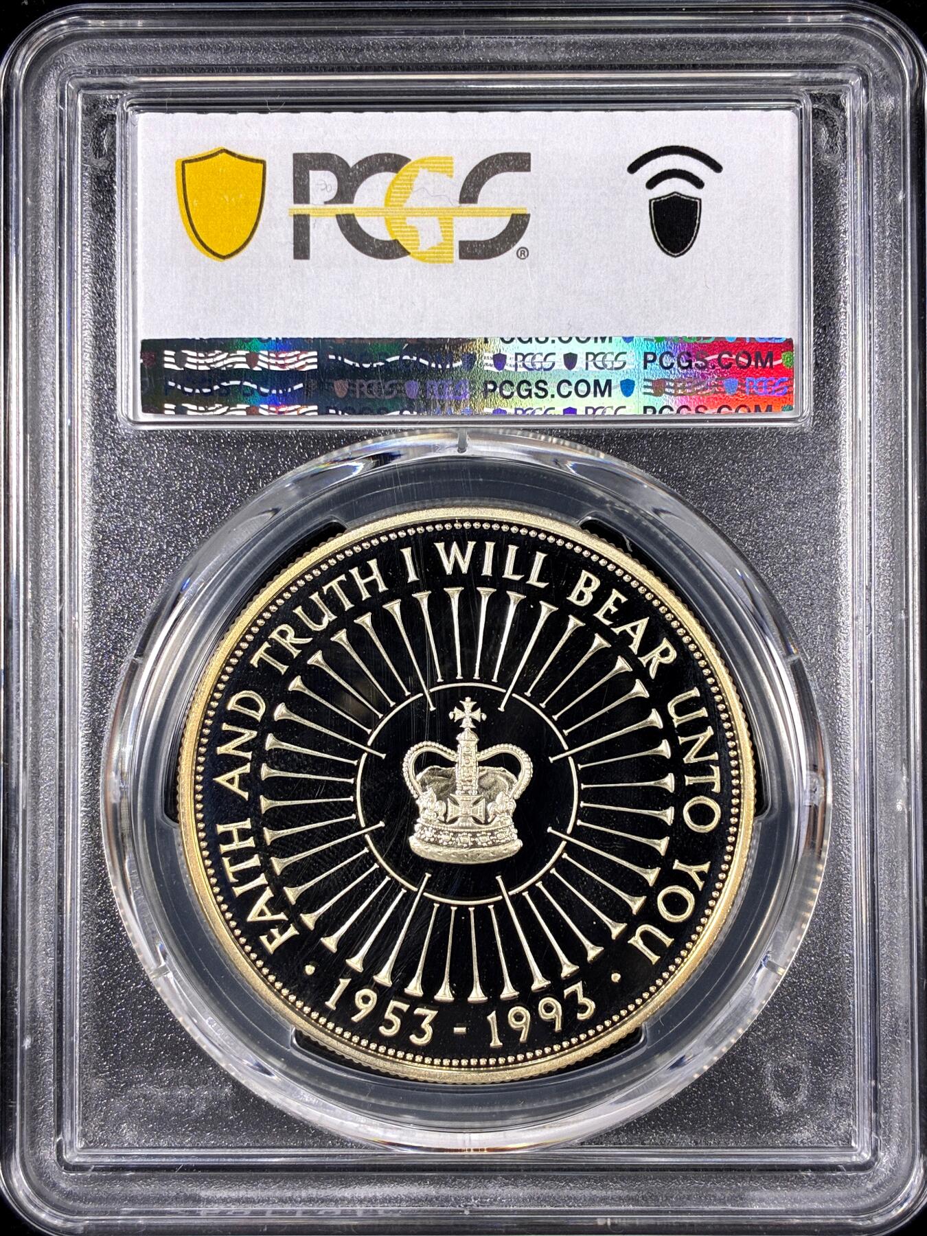 【雨安】【直播拍卖】【第0126期-评级币章】2026-01-24 周六 19:30 [评级现代] Great Britain 英国 5镑 1993年 登基40周年 PCGS-PR69DCAM 精制币