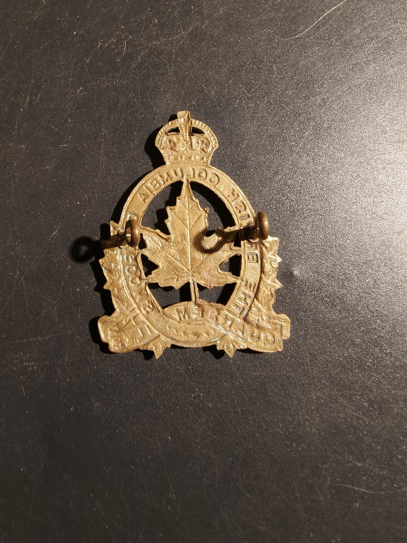 老王徽章第178期 英联邦加拿大不列颠哥伦比亚龙骑兵团帽徽     一战时期