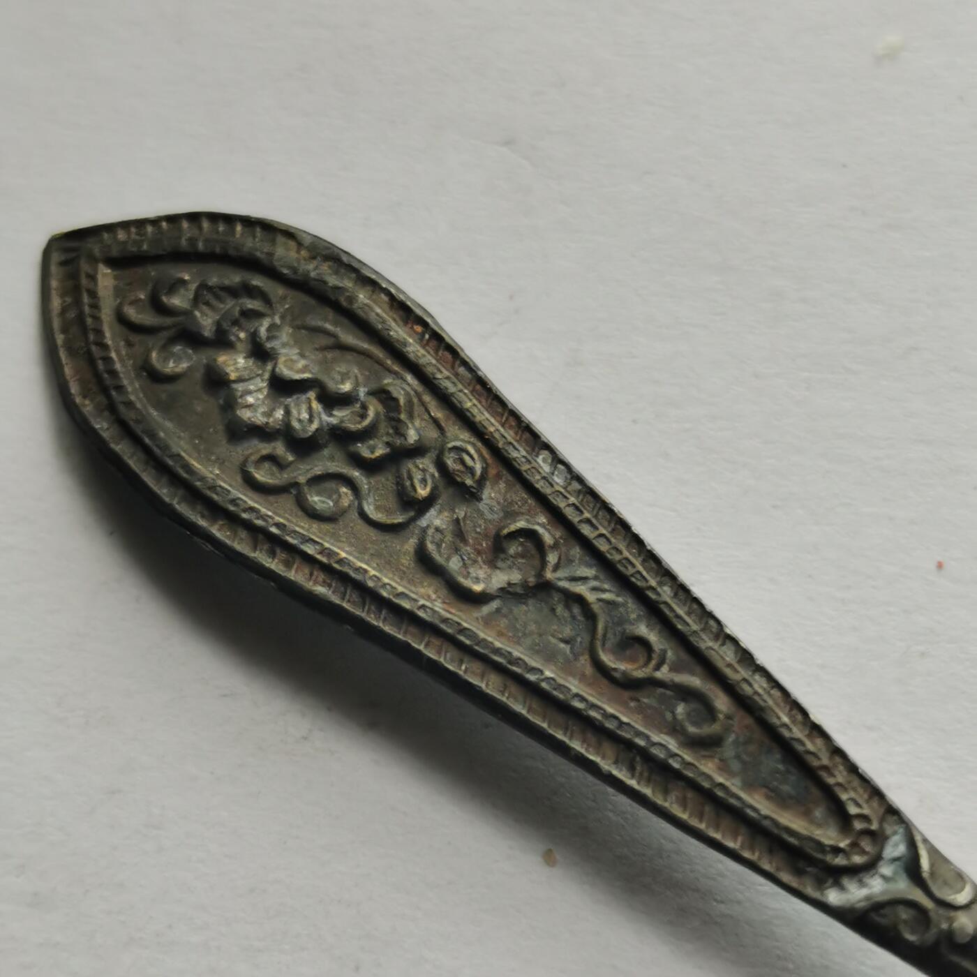 杂件专场95期 清末民国老银花纹发簪带款