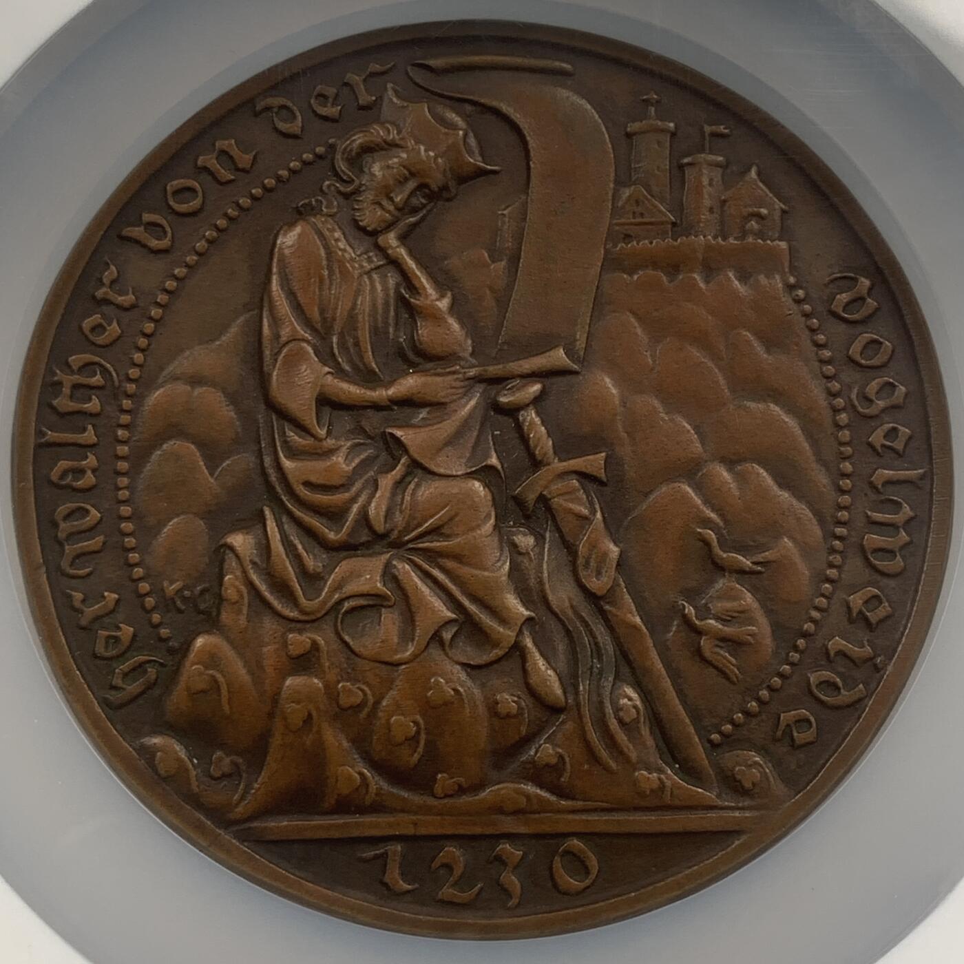 掌中浮雕-藏着的欧洲第050场 NGC MS63 : 1930年瓦特堡五月节日纪念铜章， 76mm，哥茨目录：443#