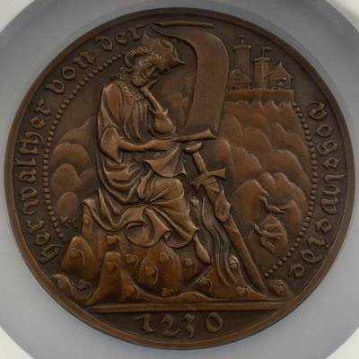 掌中浮雕-藏着的欧洲第050场 - NGC MS63 : 1930年瓦特堡五月节日纪念铜章， 76mm，哥茨目录：443#