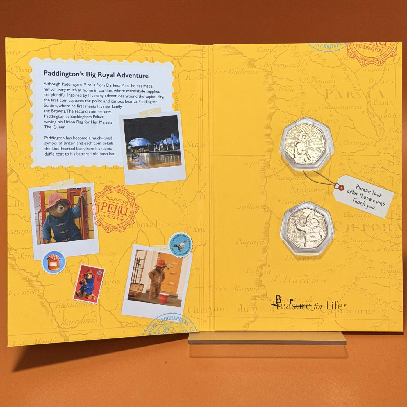 ＜星葵钱币社＞散币克朗场第68期·1月23日发货 英国2018年帕丁顿熊60周年50便士卡册装纪念套币