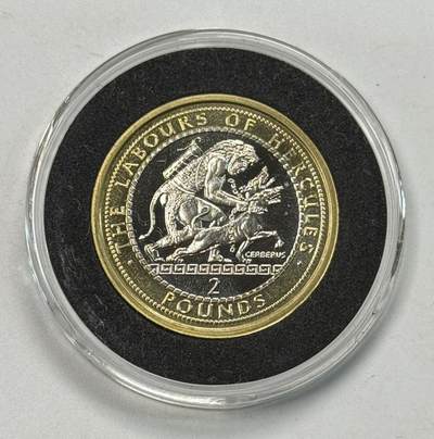 S&S Numismatic世界钱币-拍卖 第119期  - 直布罗陀2020年 活捉哈得斯的三头犬刻耳柏洛斯 2英镑双色纪念币 发行量1750枚