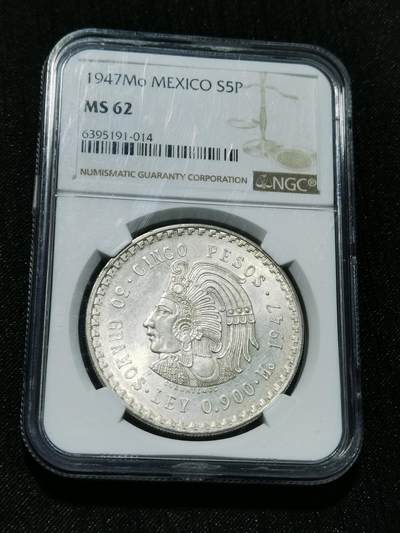 天下钱庄专场欢迎参拍 - NGC MS62墨西哥印第安人酋长银币