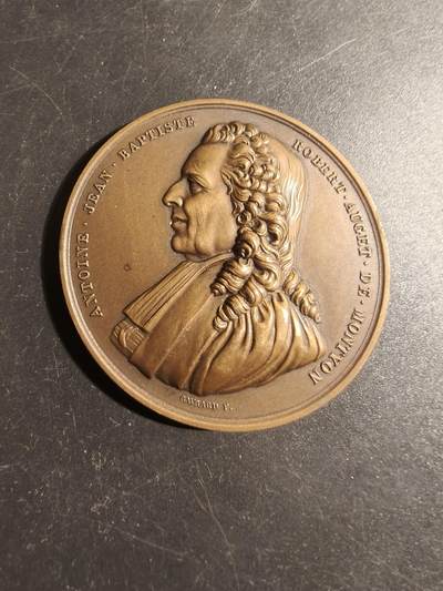 老王徽章第178期 - 法兰西学院1934年美德奖大铜章     直径52mm    重量62.9g