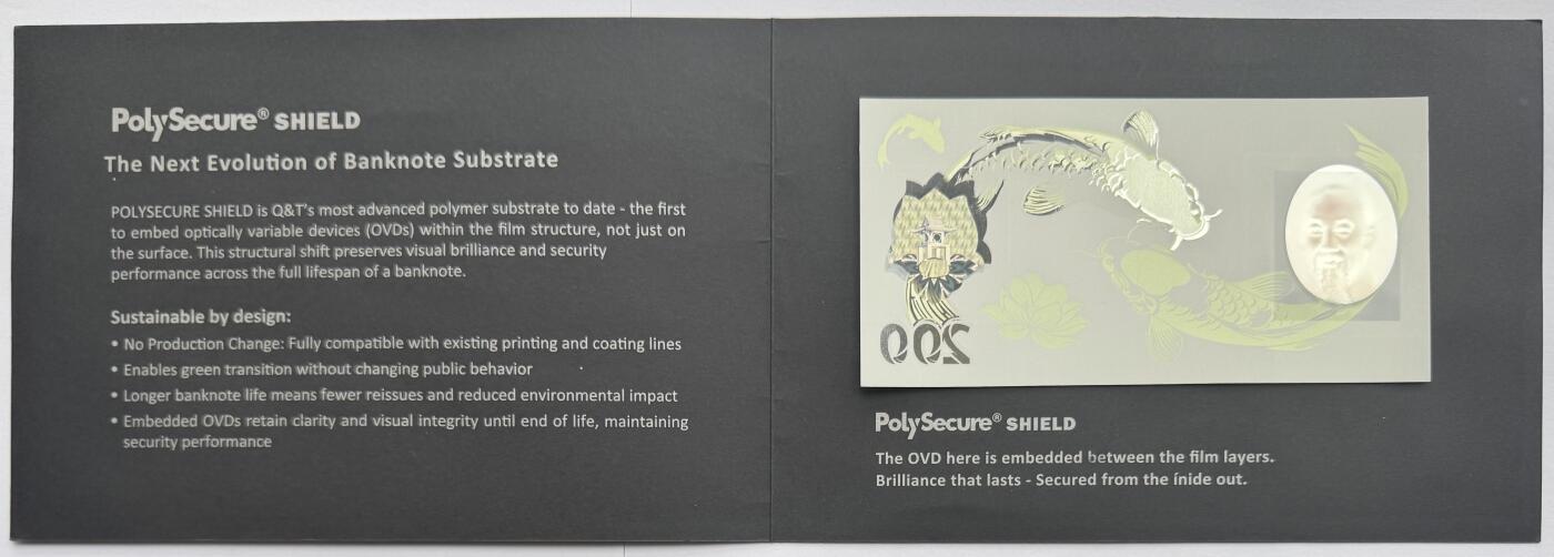 2026第2场（总第229期）：精品测试钞、连体钞综合场 越南Q&T 最新PolySecure®Shield内置安全特征塑料基材测试钞册装UNC（胡志明、鸽子、梅花）