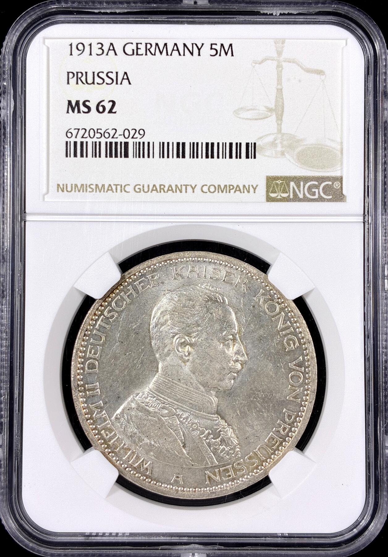 【雨安】【直播拍卖】【第0126期-评级币章】2026-01-24 周六 19:30 [评级德国] Germany 德国 帝国 J.114 普鲁士 5马克 (1913-1914) 军装 1913年  NGC-MS62