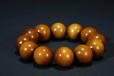 上海都达杂项专场七十三【全场包邮】 天然金丝楠木2.0圆珠手串 附鉴定证书86-296