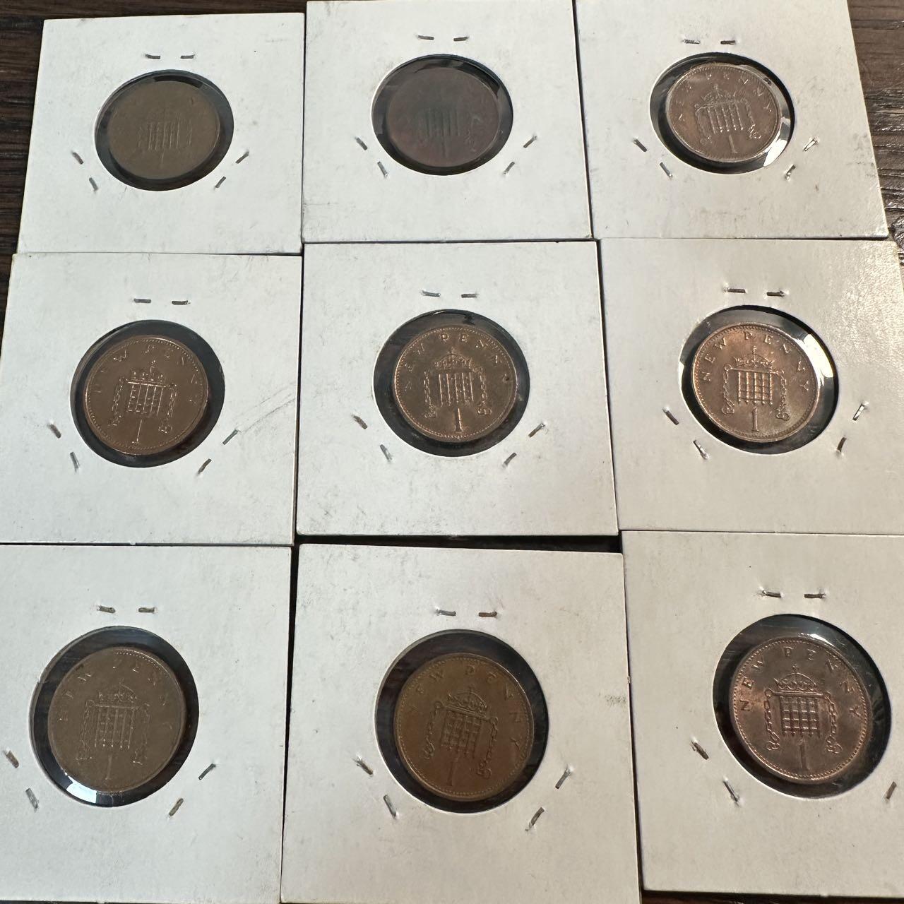 蒂克钱币- 第56场 外国散币免佣金限时拍 英国 不同年份1便士 9枚