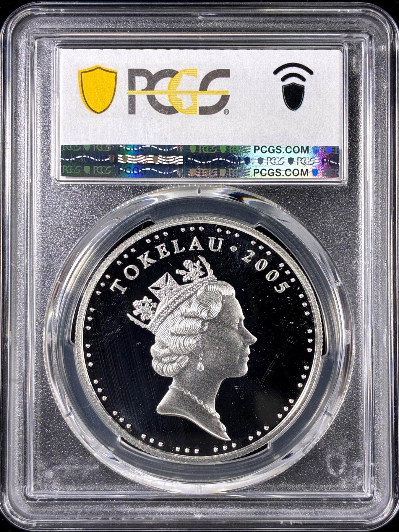 【雨安】【直播拍卖】【第0126期-评级币章】2026-01-24 周六 19:30 [评级现代] Tokelau Islands 托克劳群岛 5Tala 2005年 帆船 PCGS-PR68DCAM 精制币