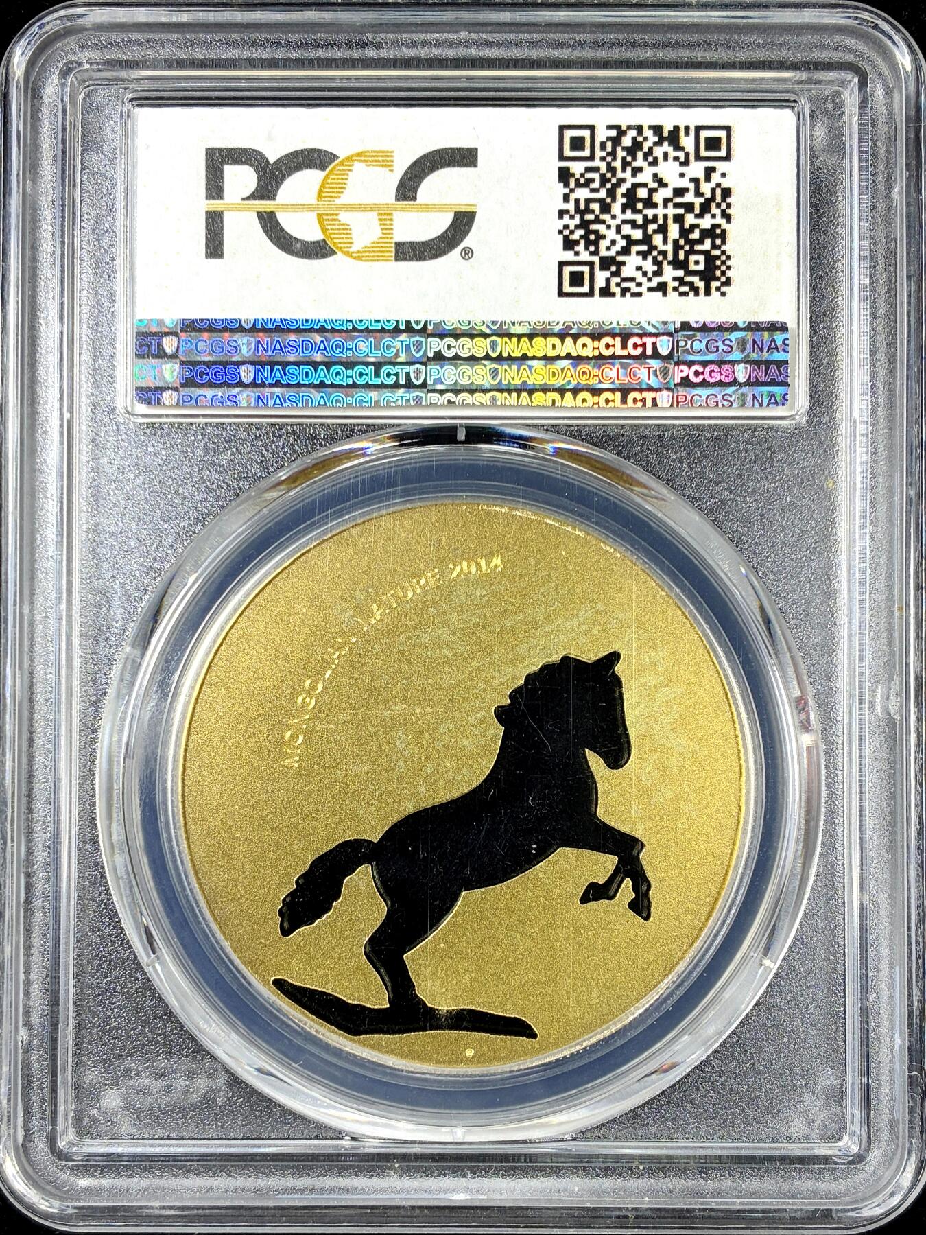 【雨安】【直播拍卖】【第0126期-评级币章】2026-01-24 周六 19:30 [评级现代] Mongolia 蒙古 500图 2014年 马 银镀金  [15.55克,  0.925银] [发行量2500] PCGS-PR68 精制币 带证书