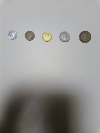 【20260122】非全新纸币和硬币第328场 - 西班牙5枚硬币不同版本