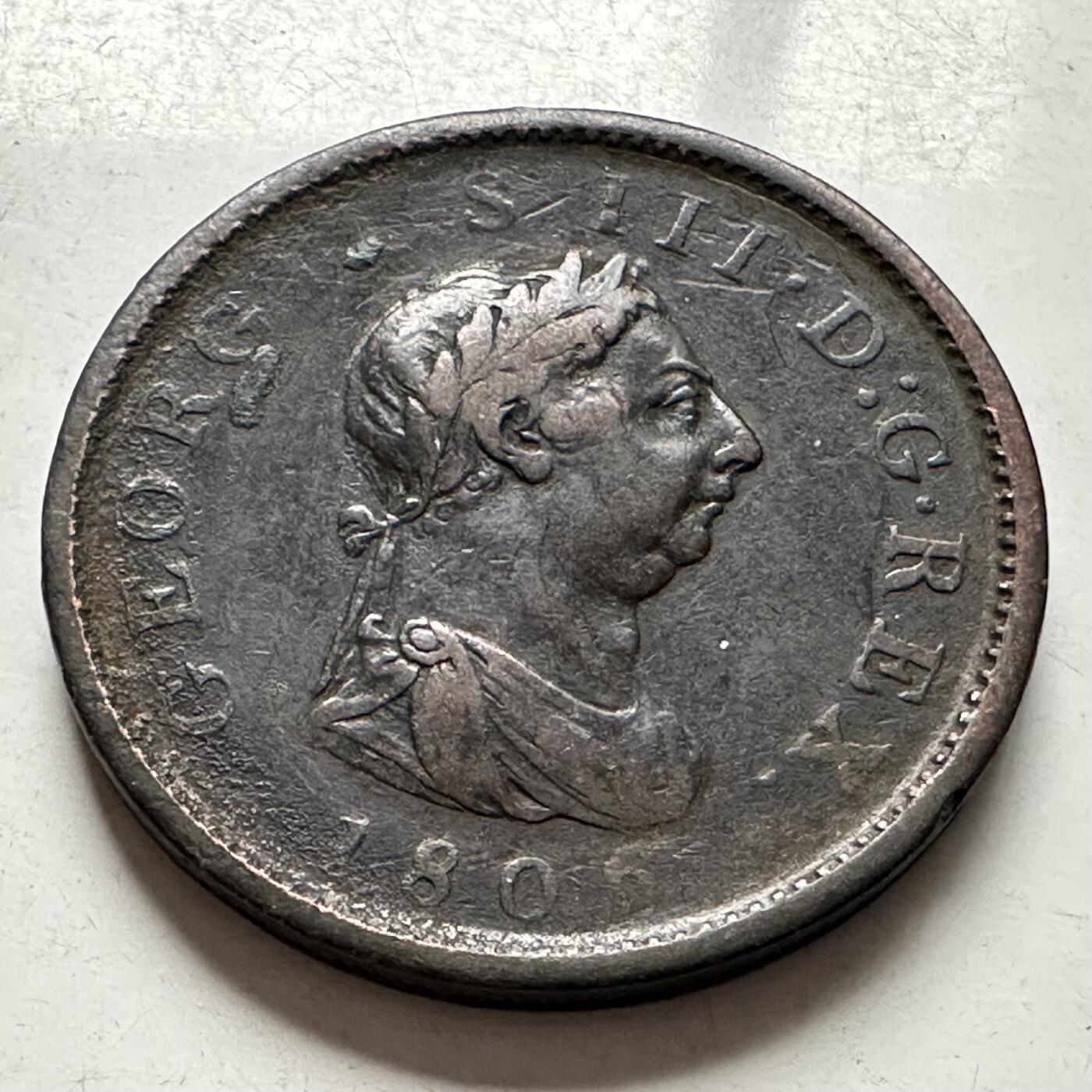 🌹外币初藏🌹🐯2026年第10场  每周二四六晚8️⃣点 接代拍 英国1806年乔治三世一便士大铜币