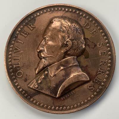 掌中浮雕-藏着的欧洲第050场 - 法国农业铜章，58mm，92g，蜜蜂边铭