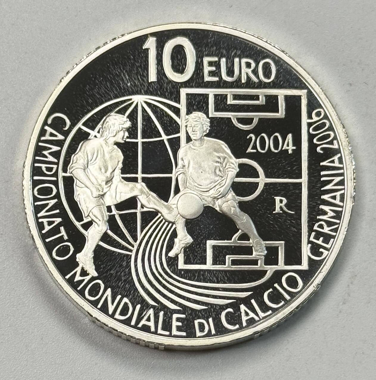 S&S Numismatic世界钱币-拍卖 第119期  圣马力诺2004年 德国足球世界杯 10欧元精制纪念银币 22克925银