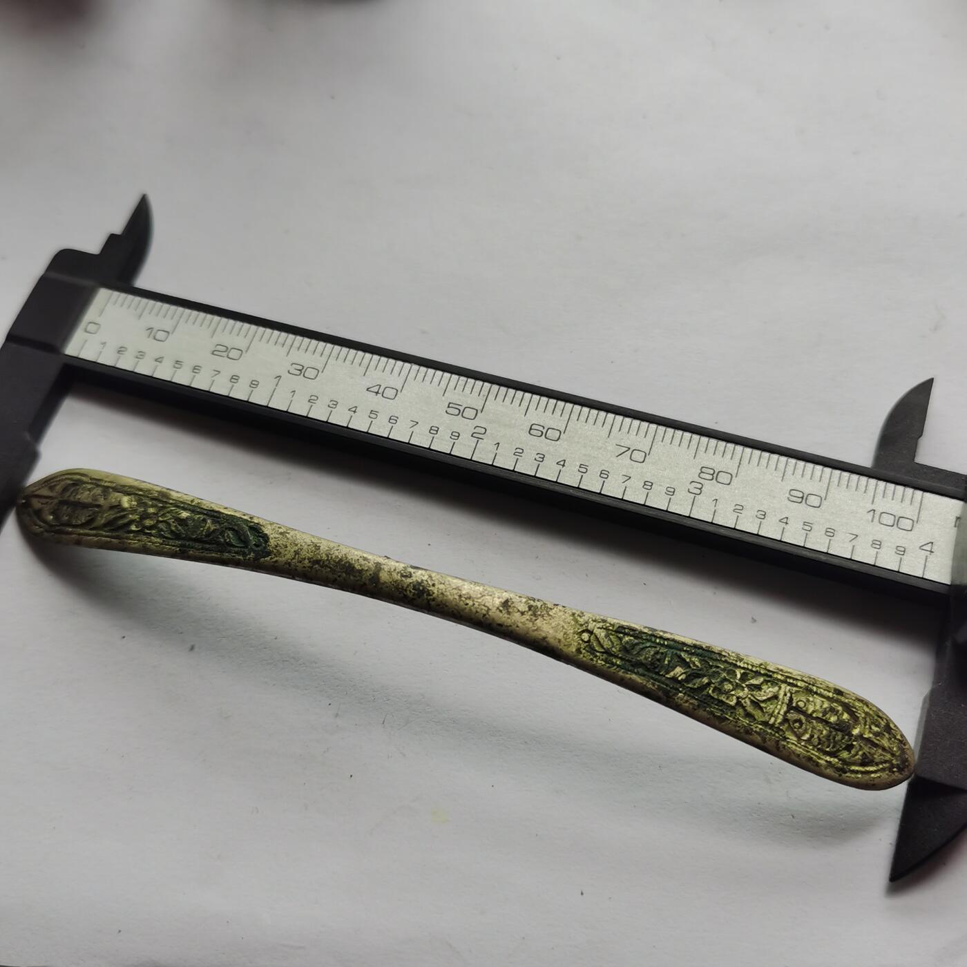 杂件专场95期 清代老银发簪，双鱼图案精美花纹