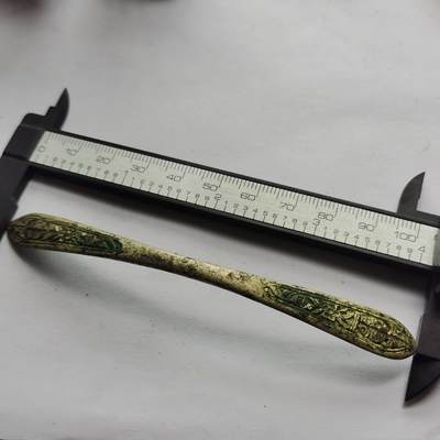 杂件专场95期 - 清代老银发簪，双鱼图案精美花纹