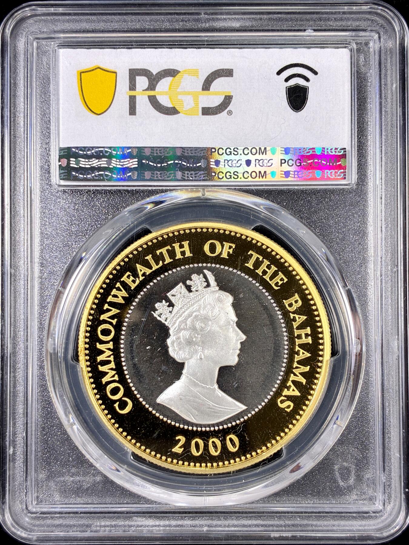 【雨安】【直播拍卖】【第0126期-评级币章】2026-01-24 周六 19:30 [评级现代] Bahamas 巴哈马 2元 2000年 王太后 PCGS-PR68DCAM 精制币