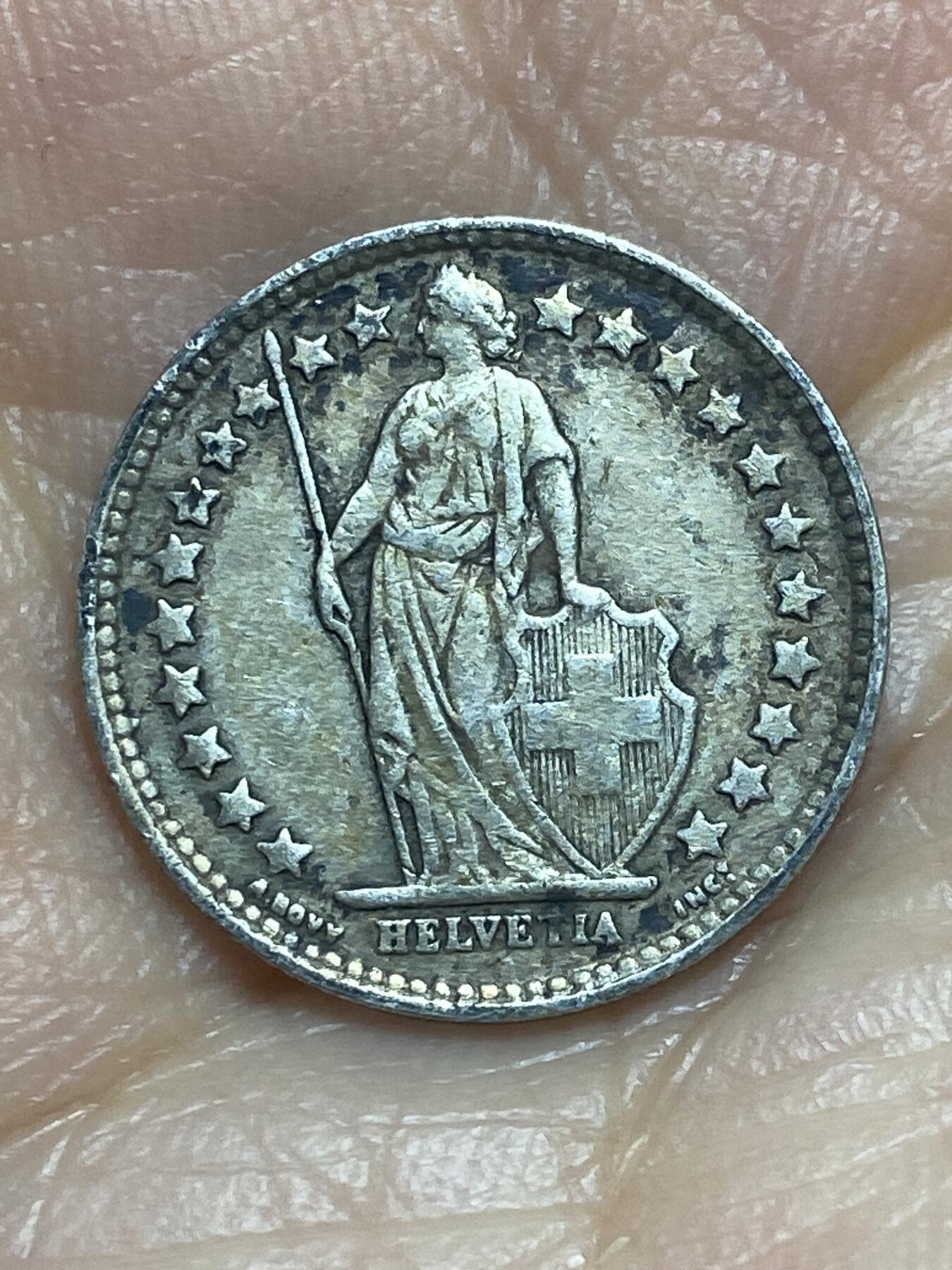 2026年第十二场(总第一百八十一场）外国好品散币场(免佣金) 瑞士🇨🇭1934年1/2法郎银币(第二版，B标伯尔尼造，835高银)