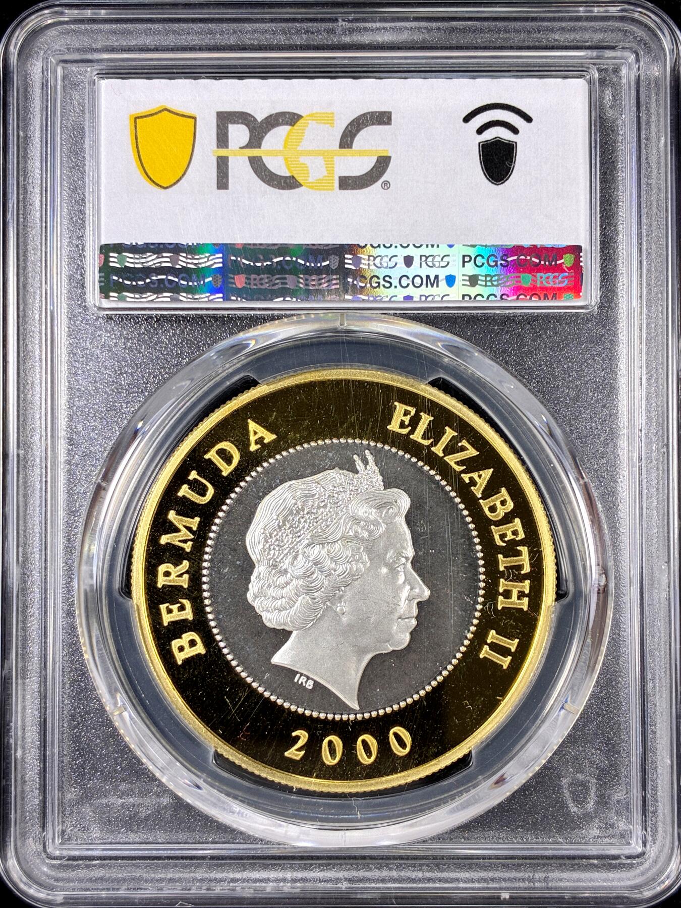 【雨安】【直播拍卖】【第0126期-评级币章】2026-01-24 周六 19:30 [评级现代] Bermuda 百慕大 1元 2000年 王太后 [28.28克,  0.925银] PCGS-PR67DCAM 精制币