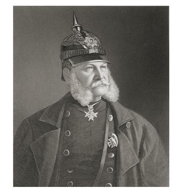 德国普鲁士1897年 威廉一世诞辰百年大铜章 带绶带 40MM