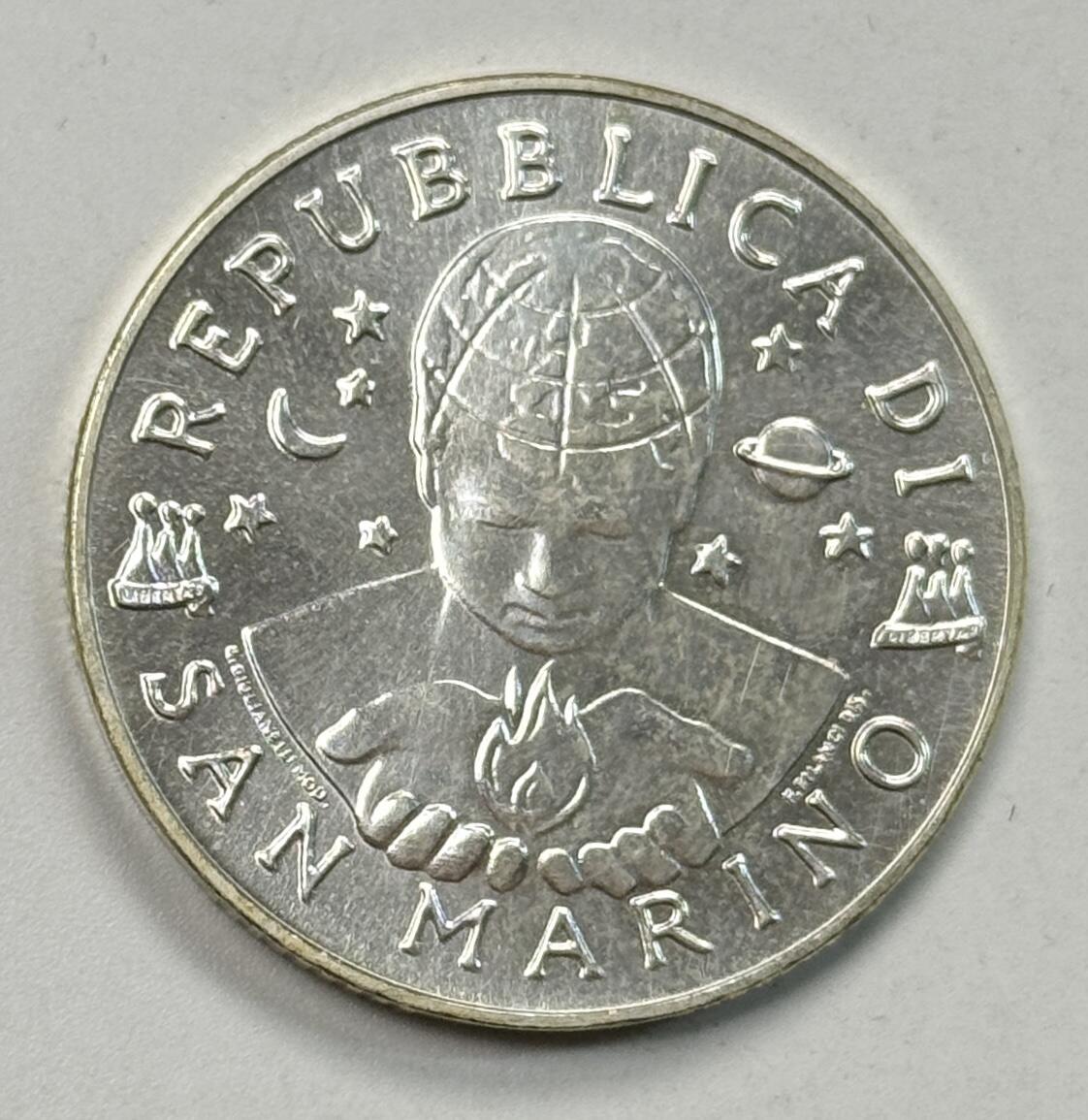 S&S Numismatic世界钱币-拍卖 第119期  圣马力诺2000年 走向第三个千年的人-和平 5000里拉纪念银币 18克835银