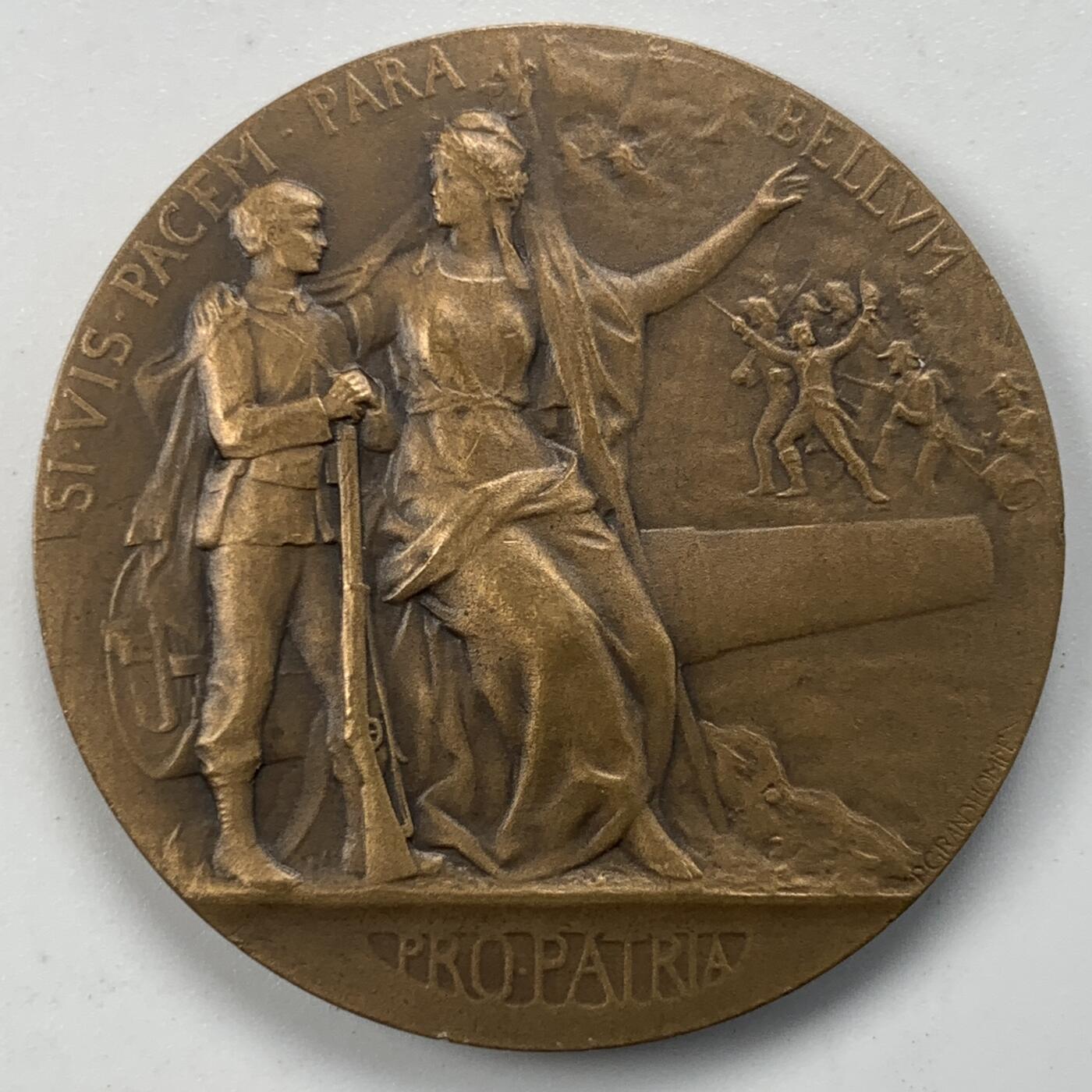 掌中浮雕-藏着的欧洲第050场 法国整军备战铜章，36mm