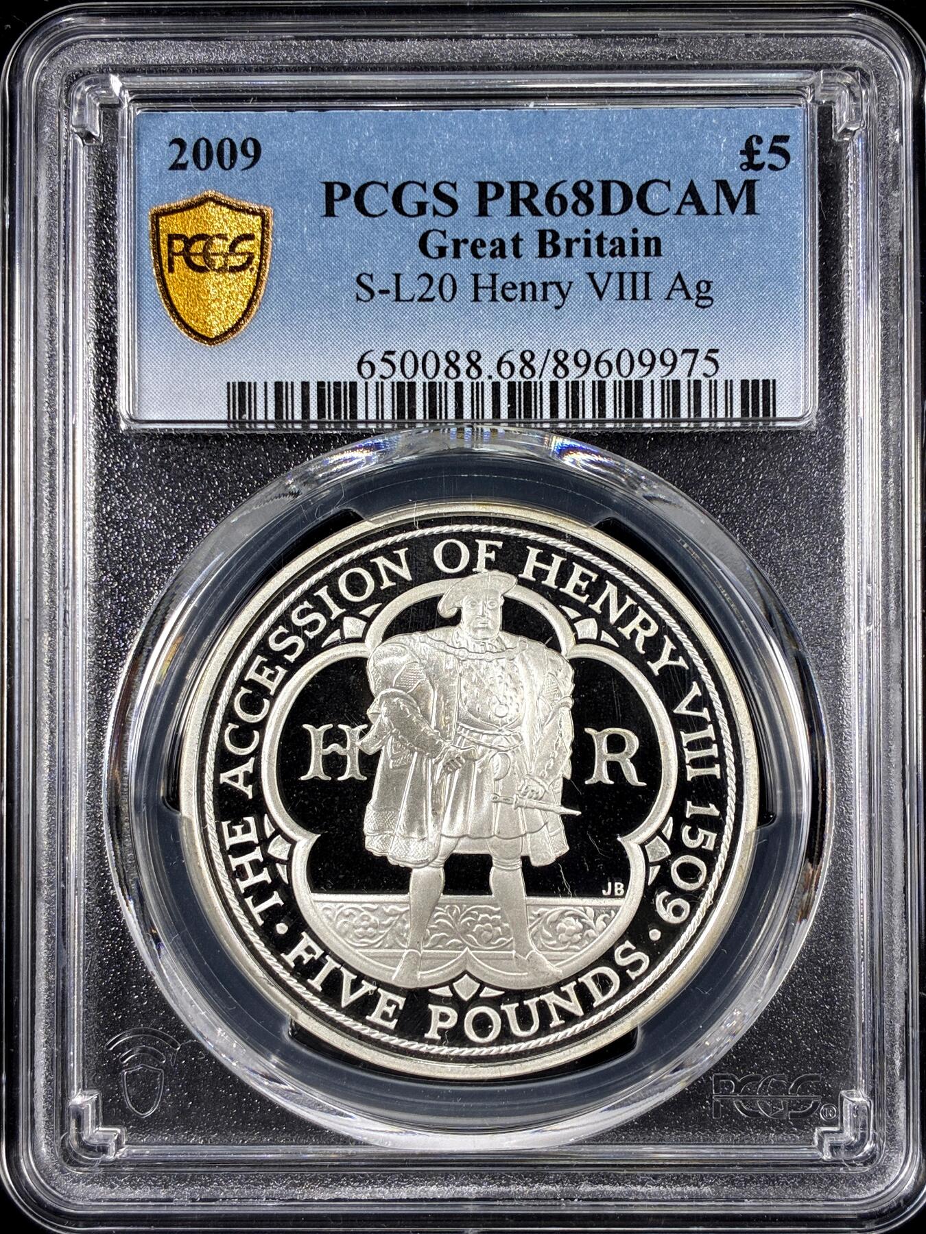 【雨安】【直播拍卖】【第0126期-评级币章】2026-01-24 周六 19:30 [评级现代] Great Britain 英国 5镑 2009年 亨利三世 PCGS-PR68DCAM 精制币