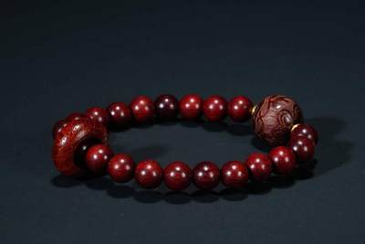 上海都达杂项专场七十三【全场包邮】 印度小叶紫檀0.9跑环圆珠手串 附鉴定证书86-272